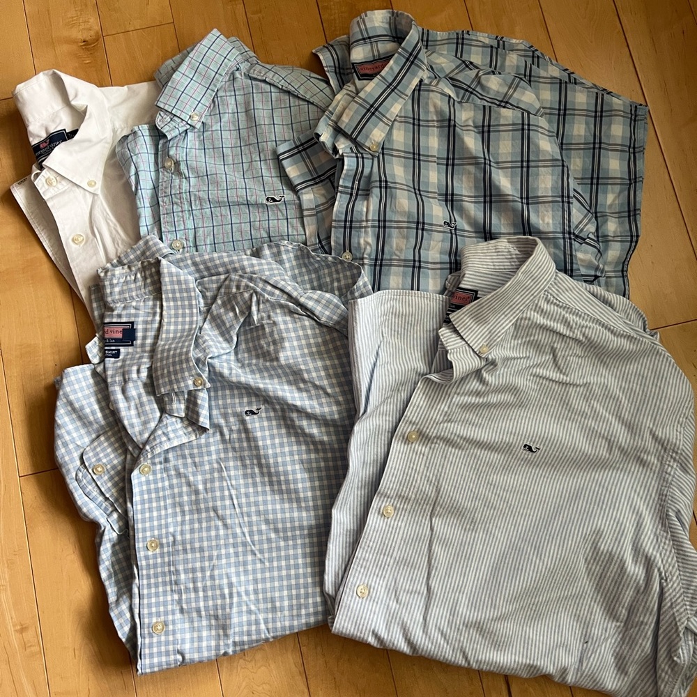 Vineyard Vines lot of 5 Whale Murray dress shirts